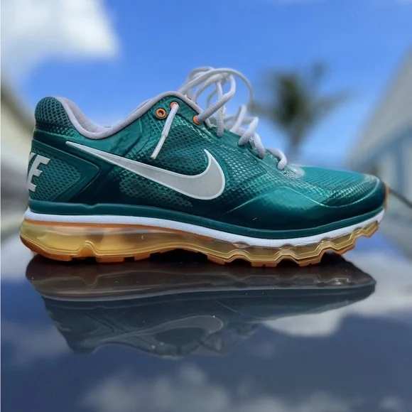 Nike Air Max Mens Miami Dolphins Aqua Orange Vintage Size 7.5 - Picture 14 of 16
